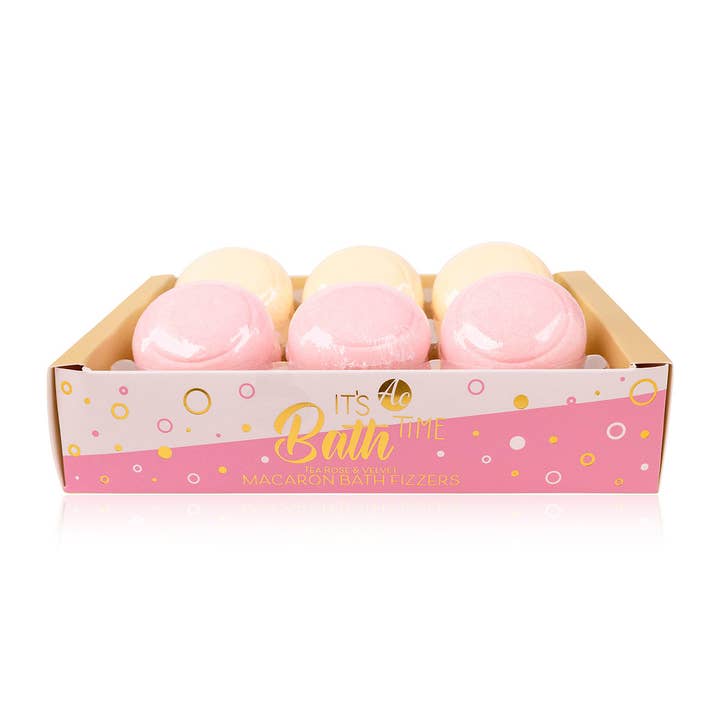 Bath Bomb Macarons Let's Celebrate in Gift Box for wholesale by Accentra