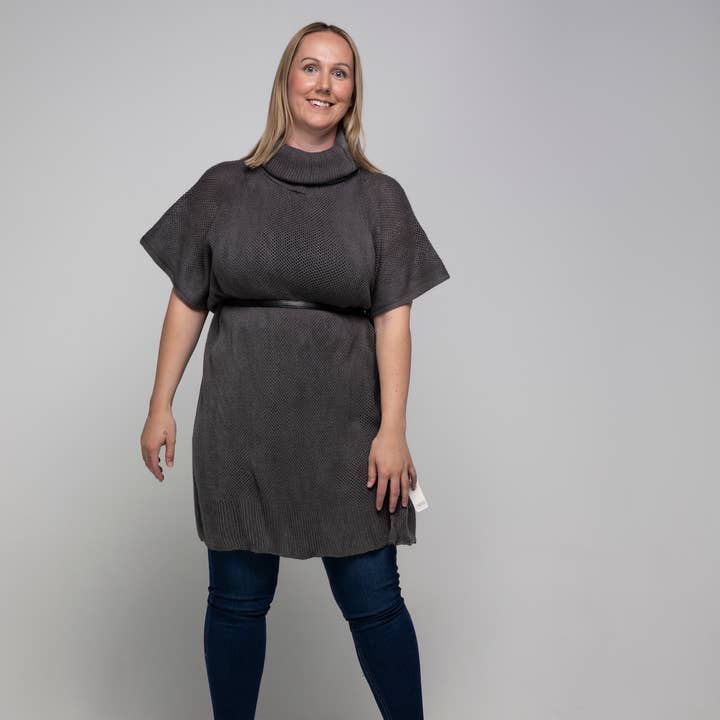 THSP1025: Grey: Cowl Neck Poncho for wholesale by Taylor Hill Scarves & Co