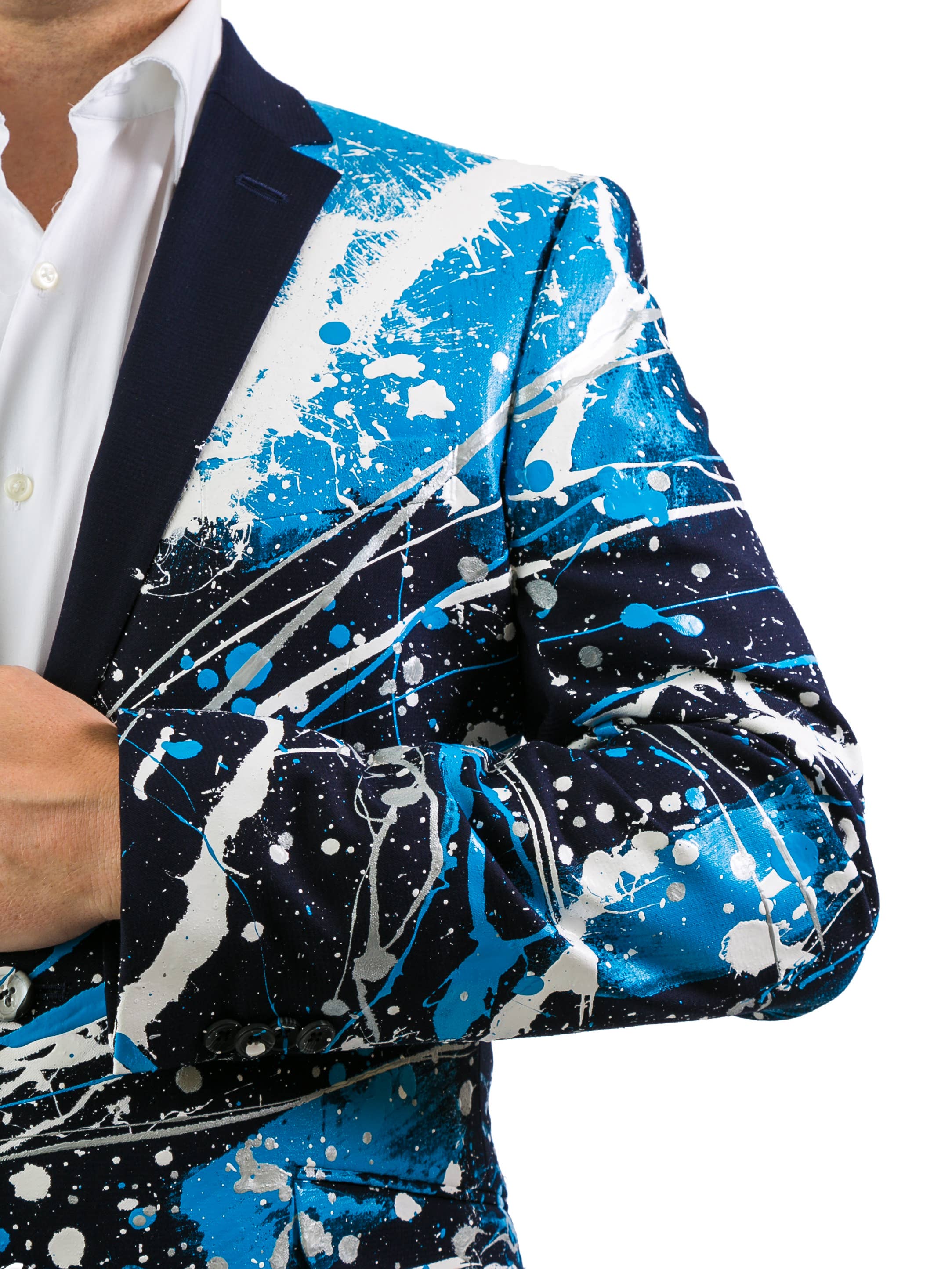 1 of 1 Blazers - Wholesale Blazer - Men's - Blue Panther Painted Party Blazer3