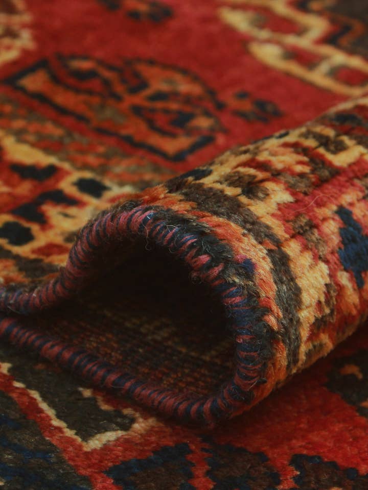 Fine VTG Tatum Red/Blue Rug, 5'1" x 9'1" for wholesale by Noori Rug