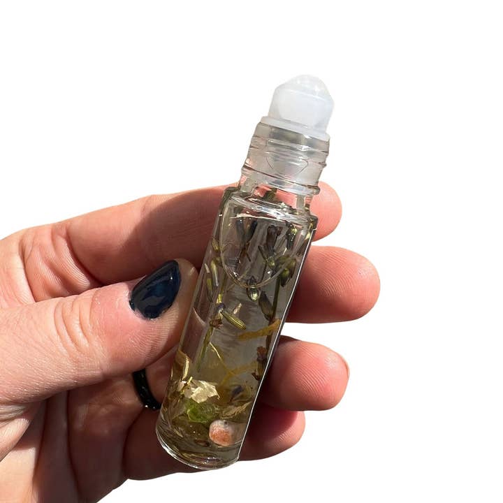 New Moon Beginnings - Wholesale Essential Oil Roll-On - Positive Energy Essential Oil Roll-On Clear Quartz Crystal1