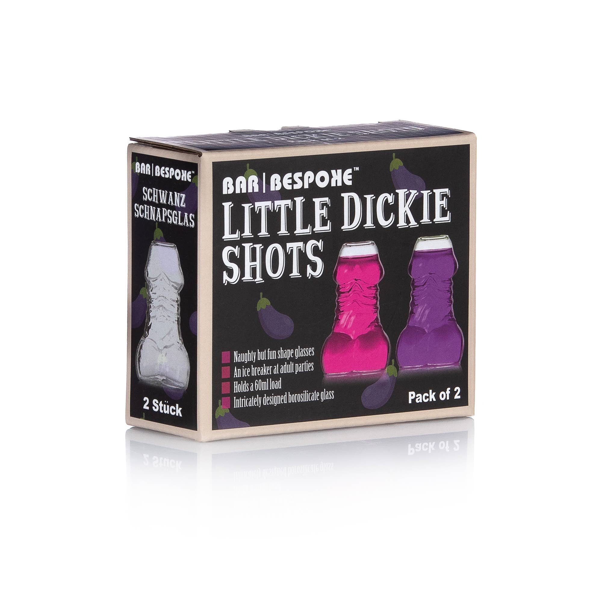 Original Products UK/EU - Wholesale Shot Glass - Bar Bespoke Little Dickie Shot Glasses 2 pack0