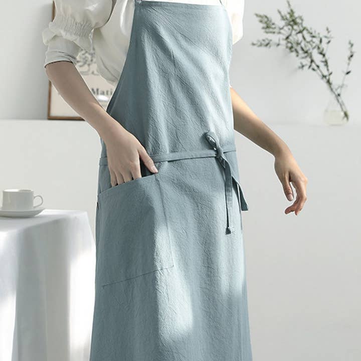 NINEXIS - Wholesale Apron - CWAB3991_COTTON AND LINEN SOLID COLOR ANTI-FOULING APRON4