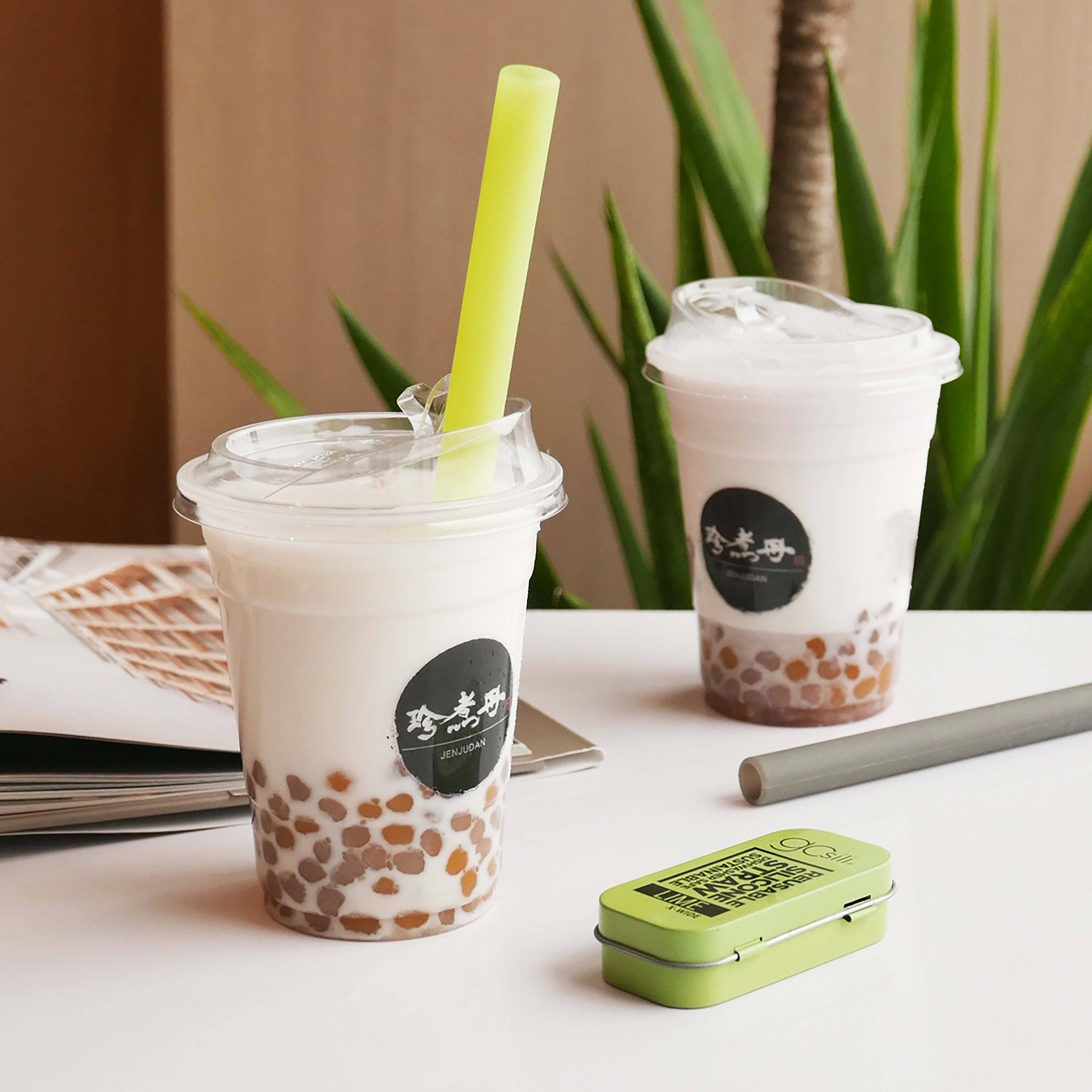 GoSili – wholesale Drinking straw – GoSili® 8.5" Extra Wide Silicone Straw, Eco-Friendly, Soft Reusable Boba/Milkshake Collapsible Drinking Straw with Travel Case3