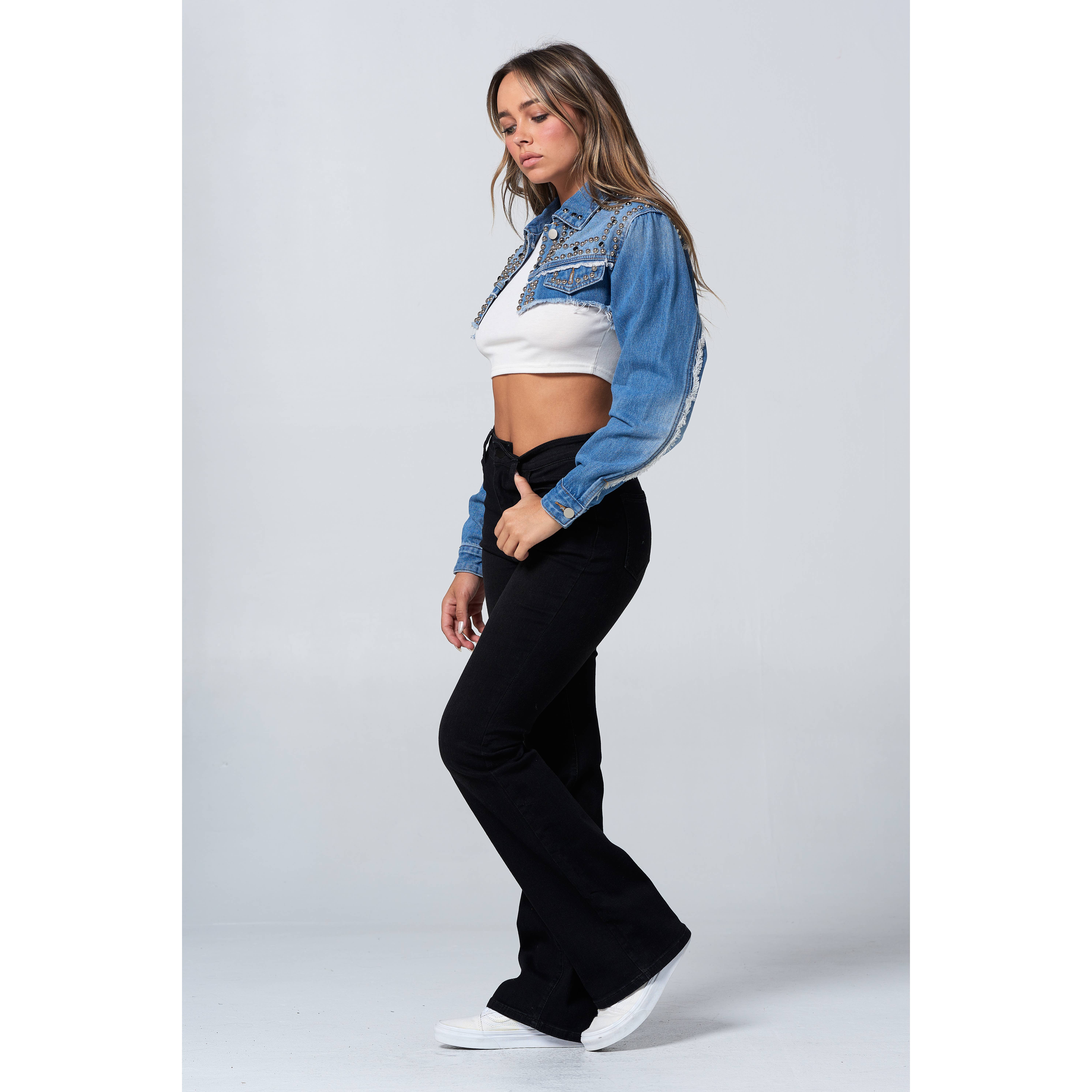 Blue Turtle - Wholesale Spijkerjack/spijkerjas - Dames - Cropjack met rock-'n-roll-studs, medium7