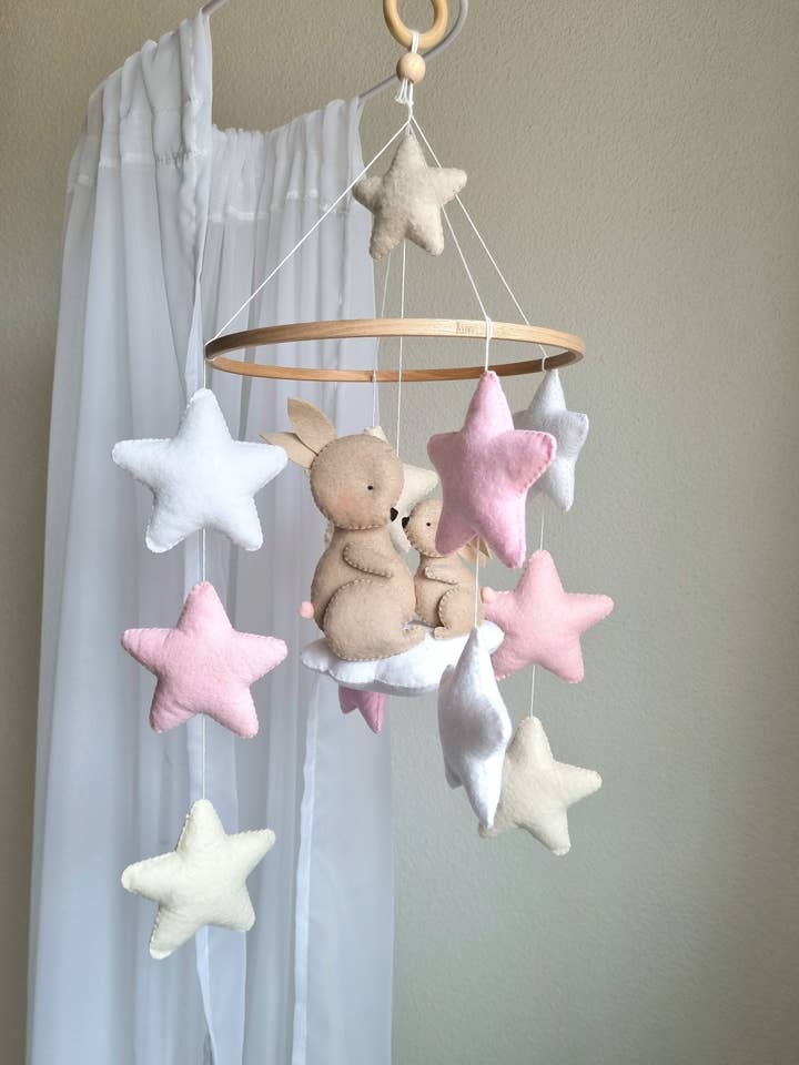 Baby Mobile Baby Bunny pink/beige for wholesale by Teddi Bebe