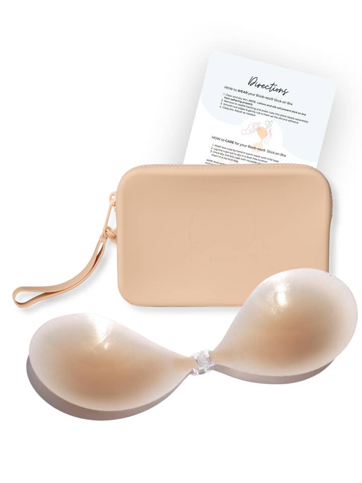 x1 Adhesive Stick-on Bra + x1 Silicone Travel Case for wholesale by Boob-eez