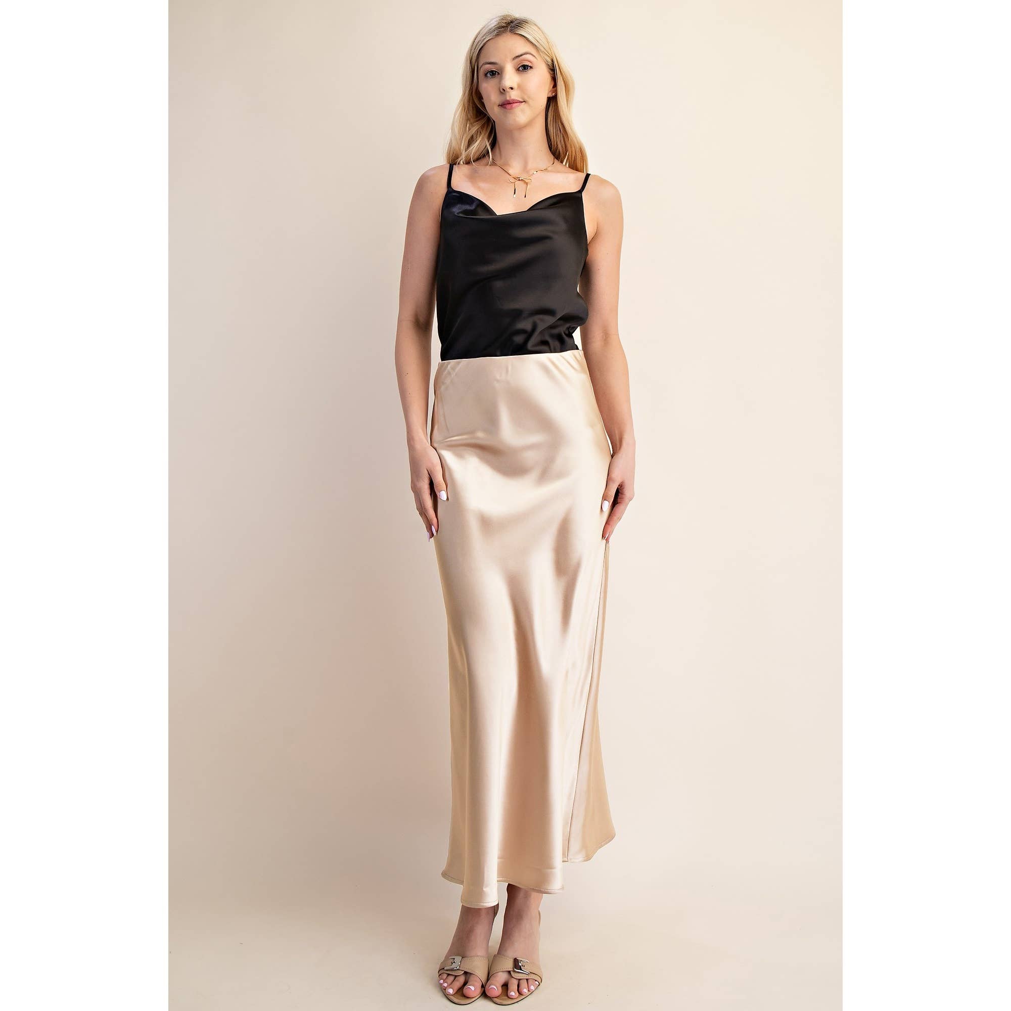 STYLE USA - Wholesale Skirt - Women's - Midi Satin Skirt18