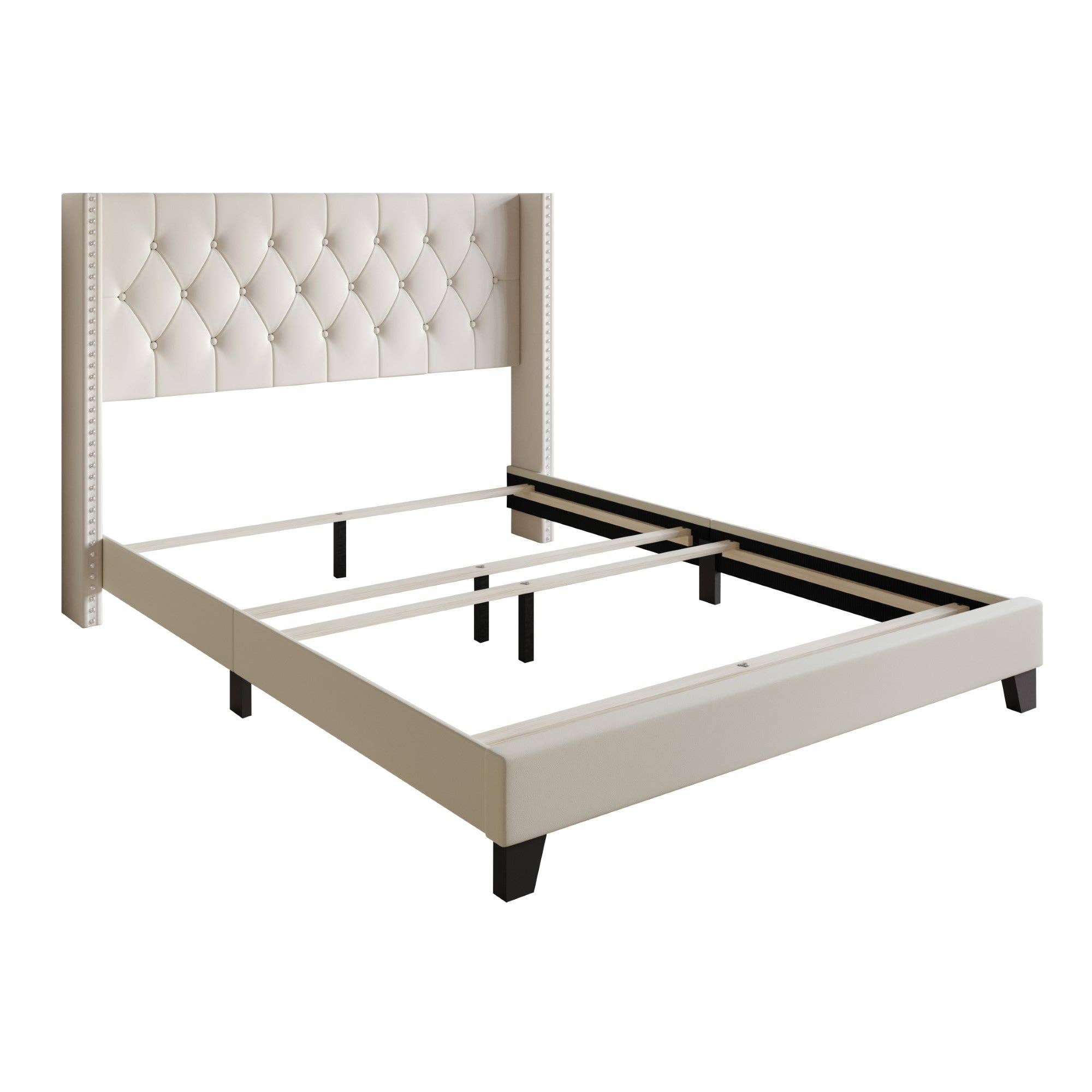 Home Design - Wholesale Bed - Homer Button-Tufted Wingback Upholstered Panel Bed Frame7