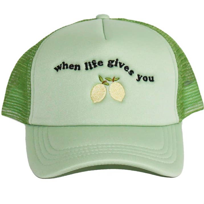 Trucker Hat lime When life gives you lemons for wholesale by Lemonbella