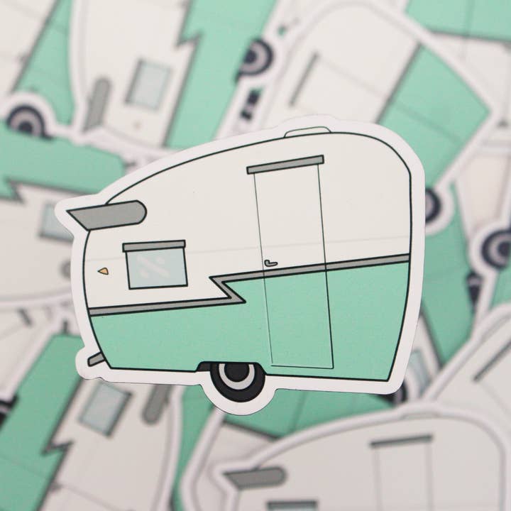 Extremely Retro - Wholesale Sticker - Vintage Trailer Sticker/Magnet - 1960's Mint Green Shasta Tr