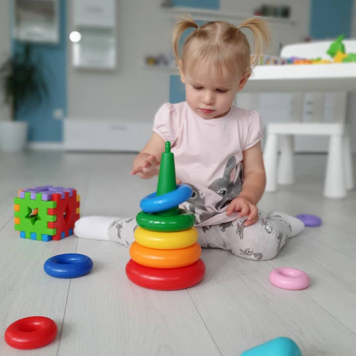 Lotus Pharmacy & Kids Boutique - Wholesale Stacking Rings Game - Baby - Educational toy "Pyramid" LUX in a box, Tigres4