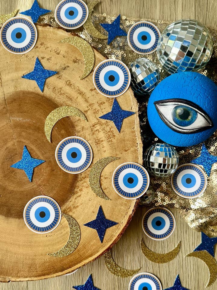 30 STUKS BOZE OOG CONFETTI voor wholesale door The Haus of Holly