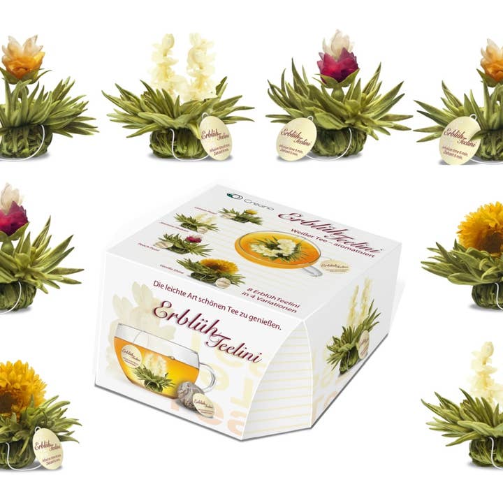 Box of 8 BluemeElini white tea for wholesale by Creano