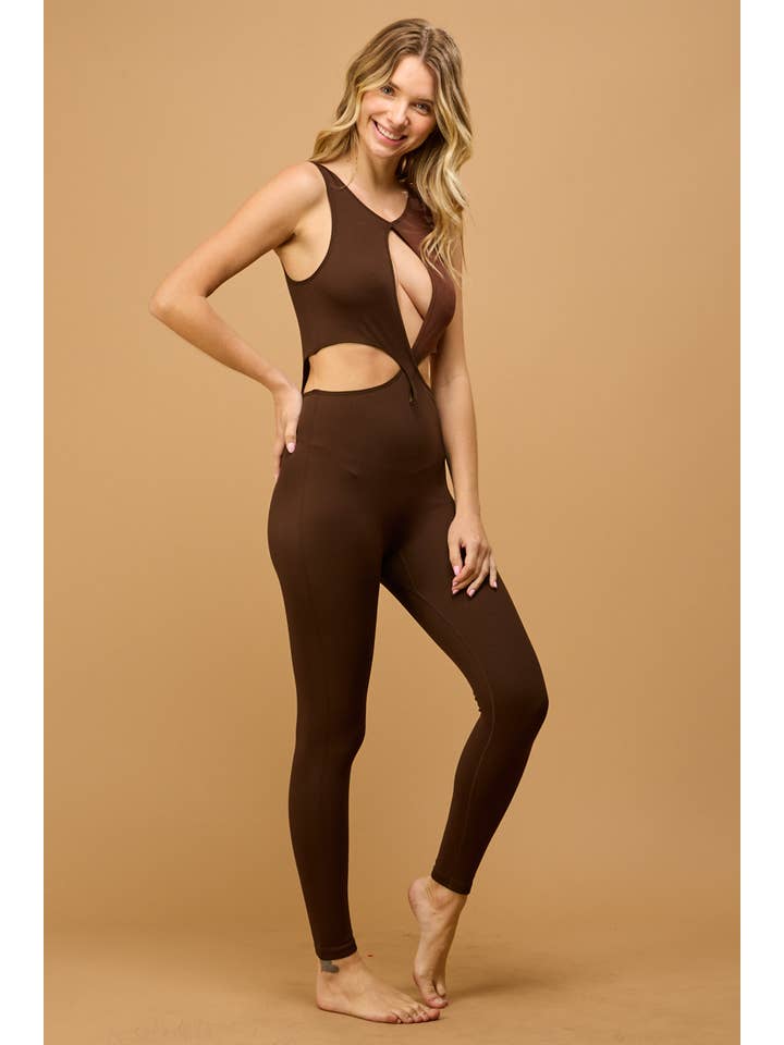 ANWND - Wholesale Unitard - Women's - 53119 - FRONT KEYHOLE SIDE CUT OUT CATSUIT10