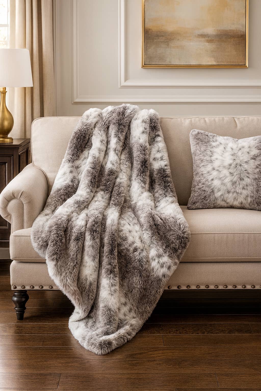 Fennco Styles - Wholesale Throw Blanket - Grey Ombre Faux Fur 50"x60" Throw Blanket