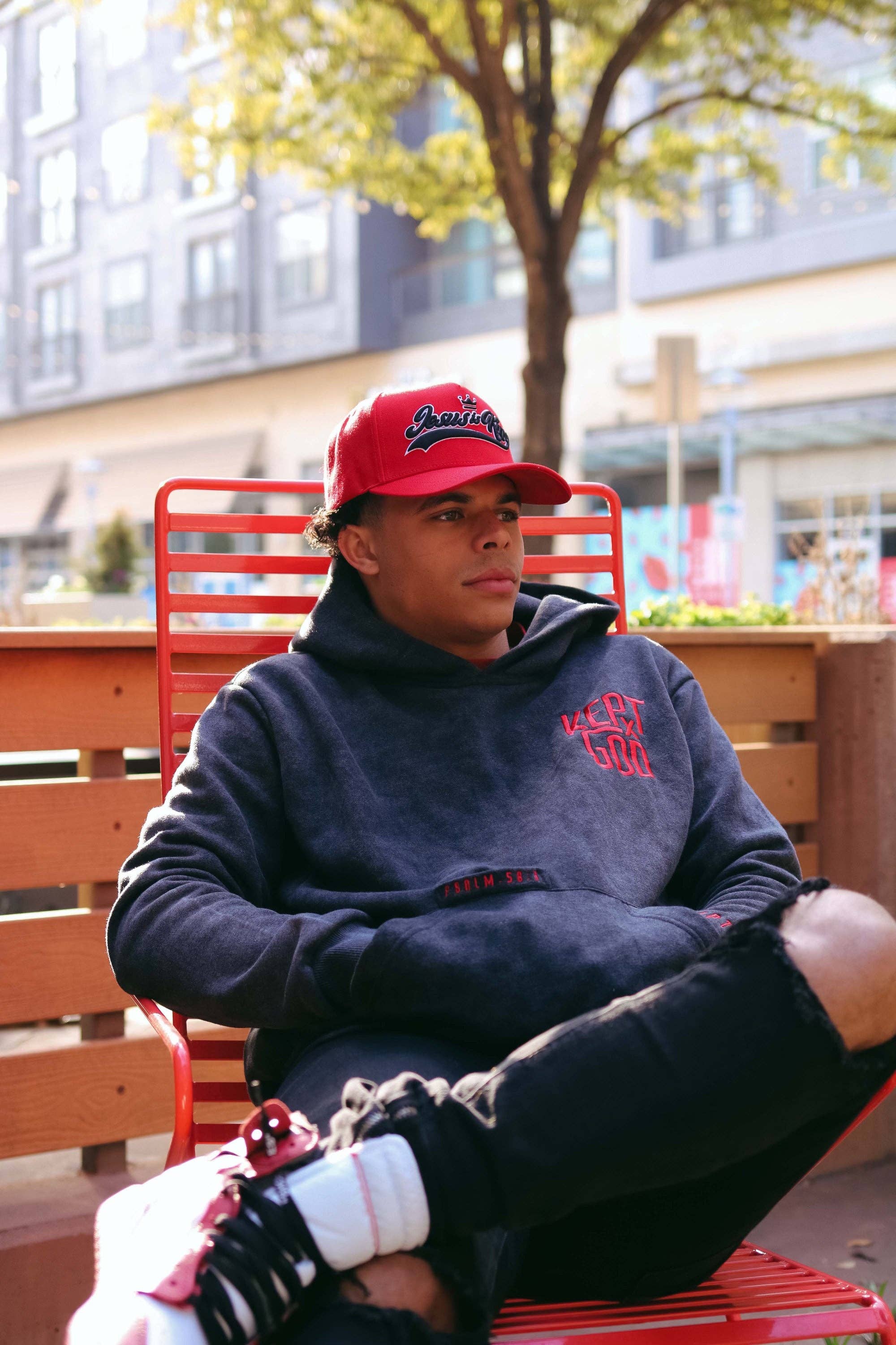 Noir Vintage Sweat à capuche charpentier en vente sur Faire2