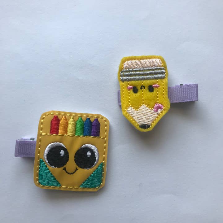 Fermagli per capelli - Pastelli e matita per la vendita all'ingrosso da parte di I Love Books and Bows