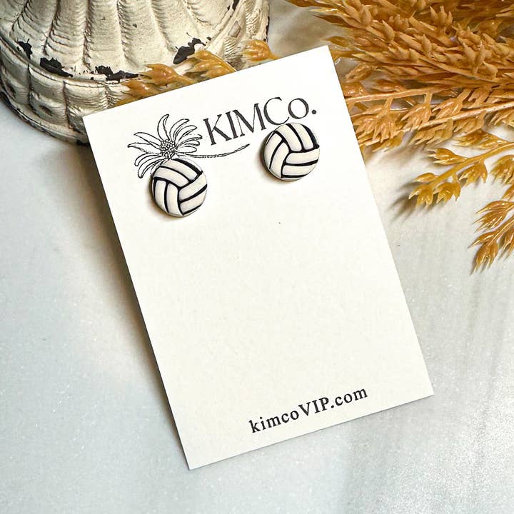 Polymer Clay Earrings - Sports - Volleyball for wholesale by KIMCo.