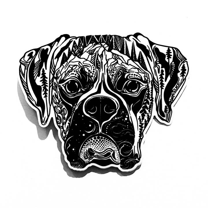 Boxer Dog Sticker for wholesale by Wild Slice Designs