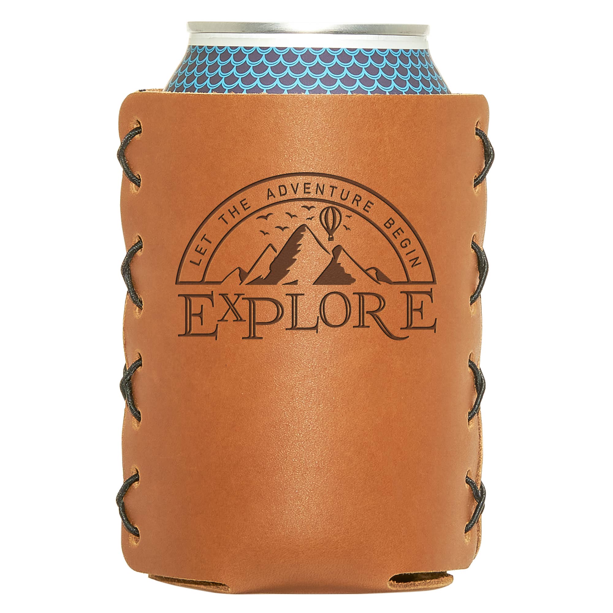 Oowee Products - Wholesale Drink Huggers & Koozies - Retail Ready Pick-A-Logo Leather 12oz Can Holder 2