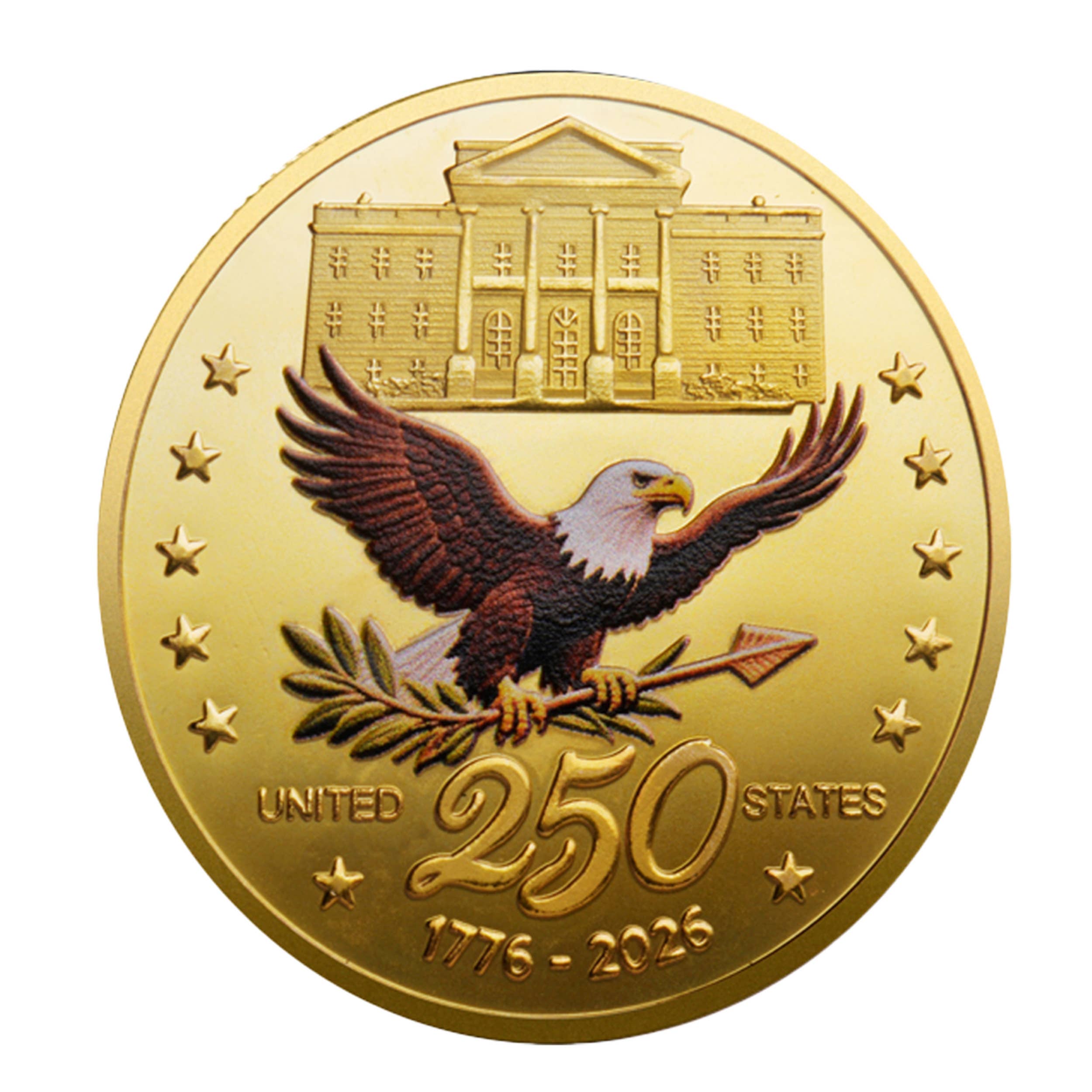 Blinkee.com, LLC - Wholesale Keepsake Coin/Token - Independence 250th Anniversary of the USA Gold Plated Coin1