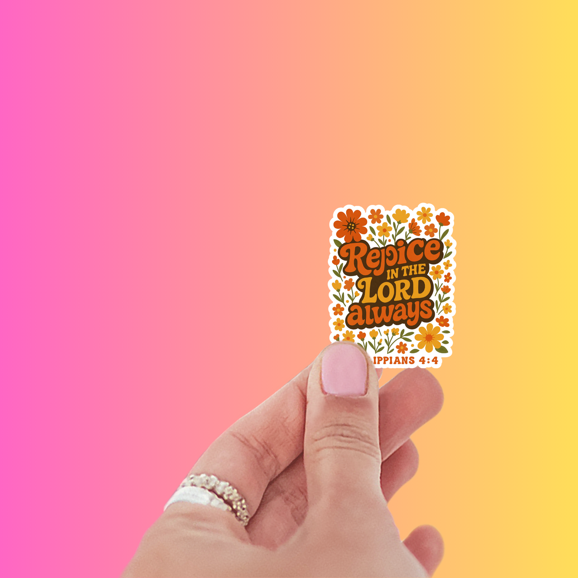 Love Ann Joy Apparel, LLC - Wholesale Sticker - Rejoice in the Lord Always Christian Sticker2