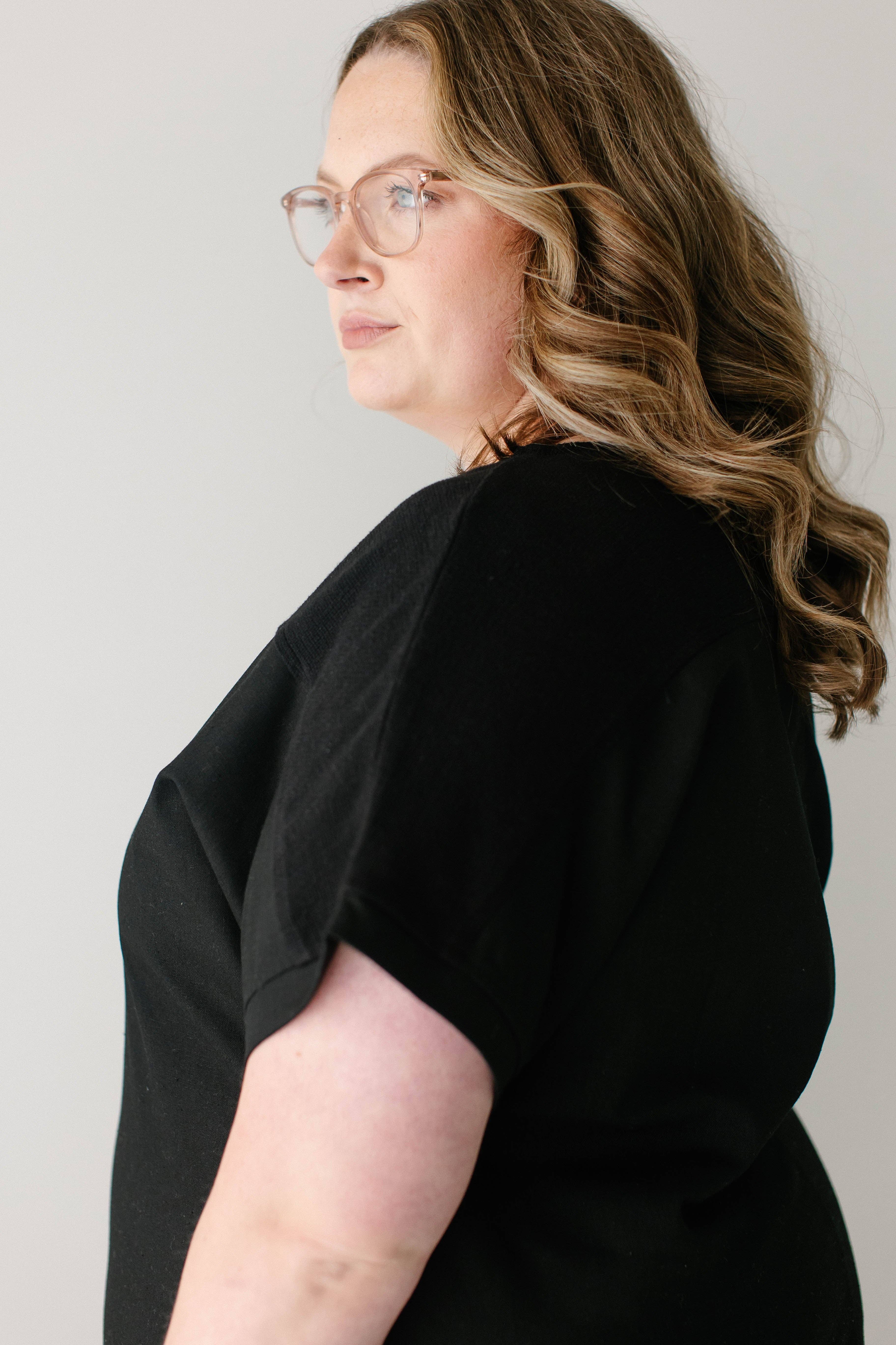 Black 'Callie' Linen Blend Dolman Sleeve Top FINAL SALE for wholesale on Faire8