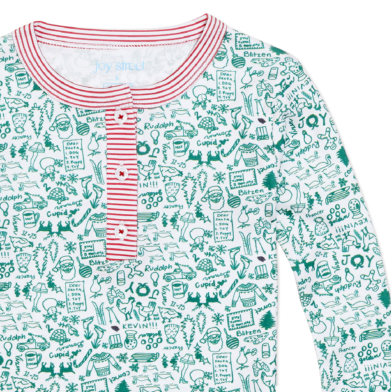 North Pole Christmas Two Piece Kids Henley Pajamas for wholesale on Faire4