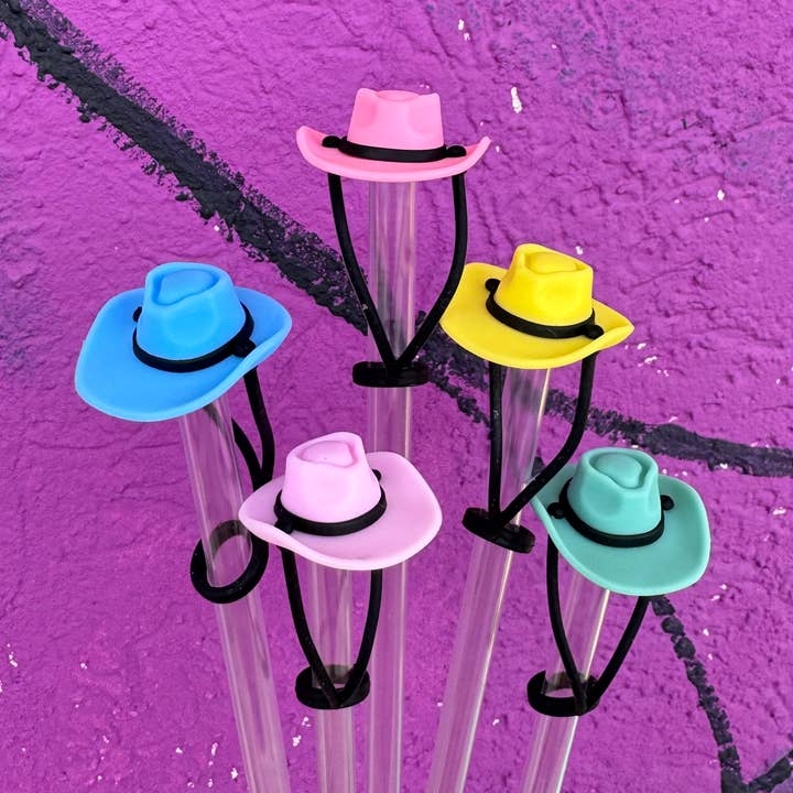 Briano Wholesale - Wholesale Drink Topper - Cowboy/Cowgirl Hat Large Straw Toppers
