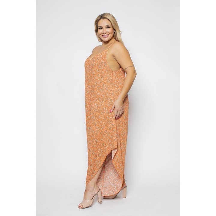 Curve Market - Wholesale Jumpsuit - Women's - PLUS SIZE DITSY FLORAL PRINT LOOSE FIT JUMPSUIT