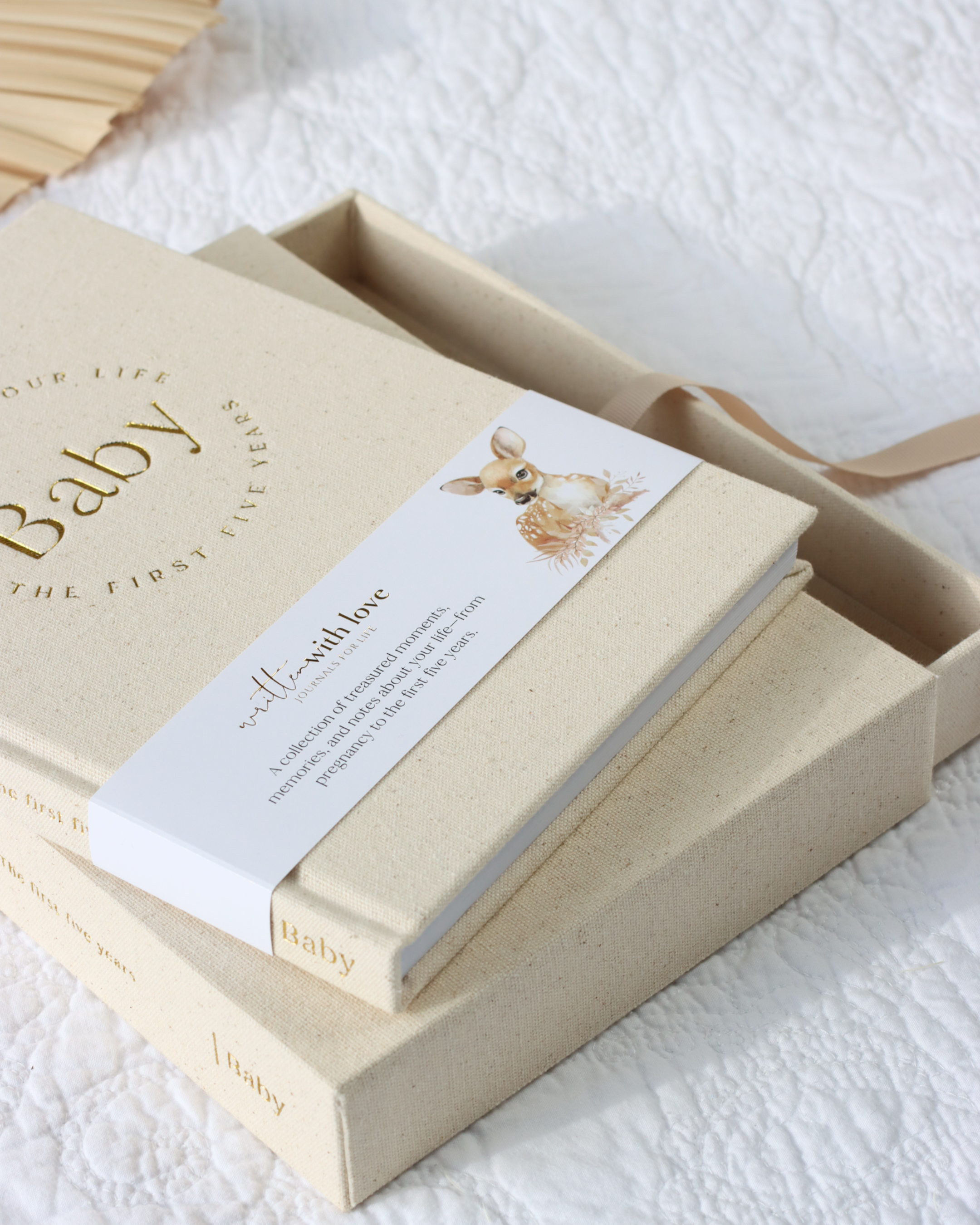 Written With Love - Wholesale Memory Book - Kids & Baby - Baby Memory Book with Keepsake Box - Oatmeal 2