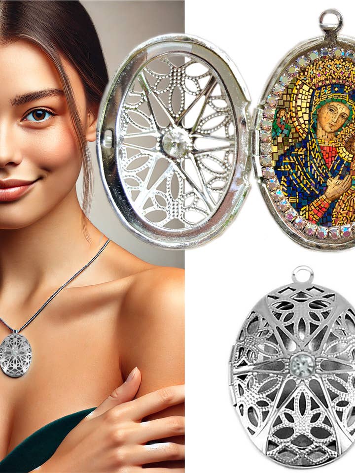 Perpetual Help Locket Stainless Steel - Carry Divine Comfort for wholesale by MariaSantissimaShop