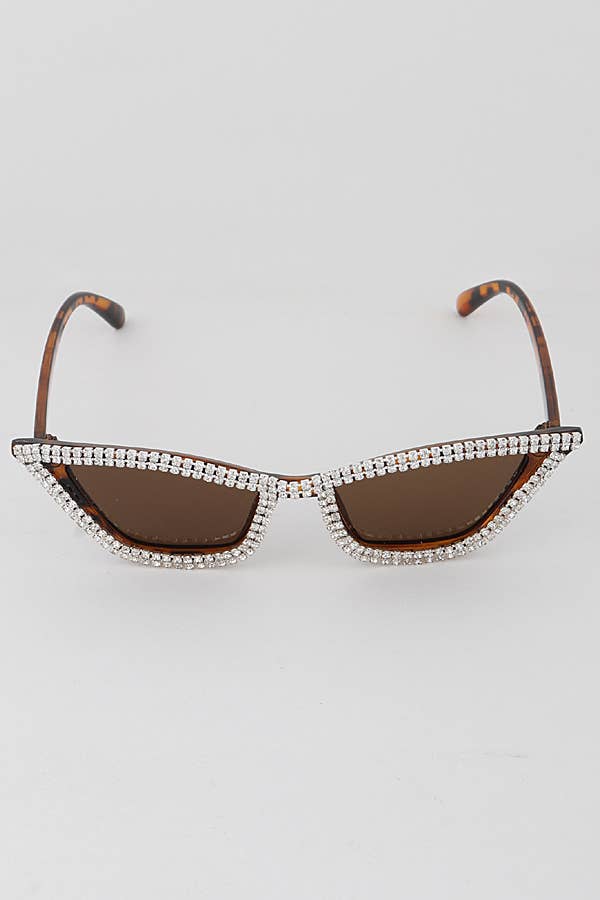 MIX COLOR Rhinestone Rimmed Cateye Sunglasses for wholesale on Faire3