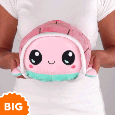 TeeTurtle - Wholesale Stuffed/Plush Toy - Kids & Baby - TeeTurtle Big Reversible Turtle Plushie (Aqua + Pink)1