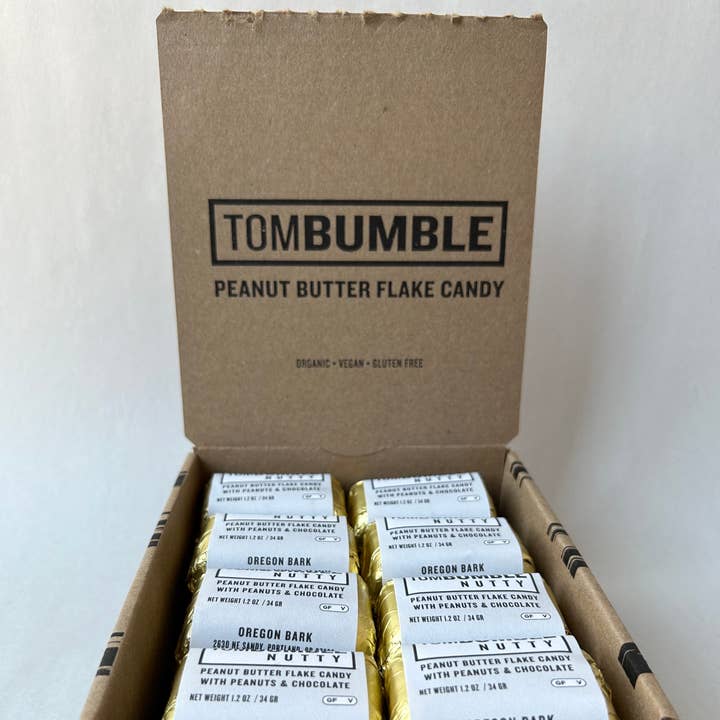 Oregon Bark - Wholesale Chocolate Bar - Tom Bumble Nutty Candy Bar - Peanut Butter Flake & Chocolate