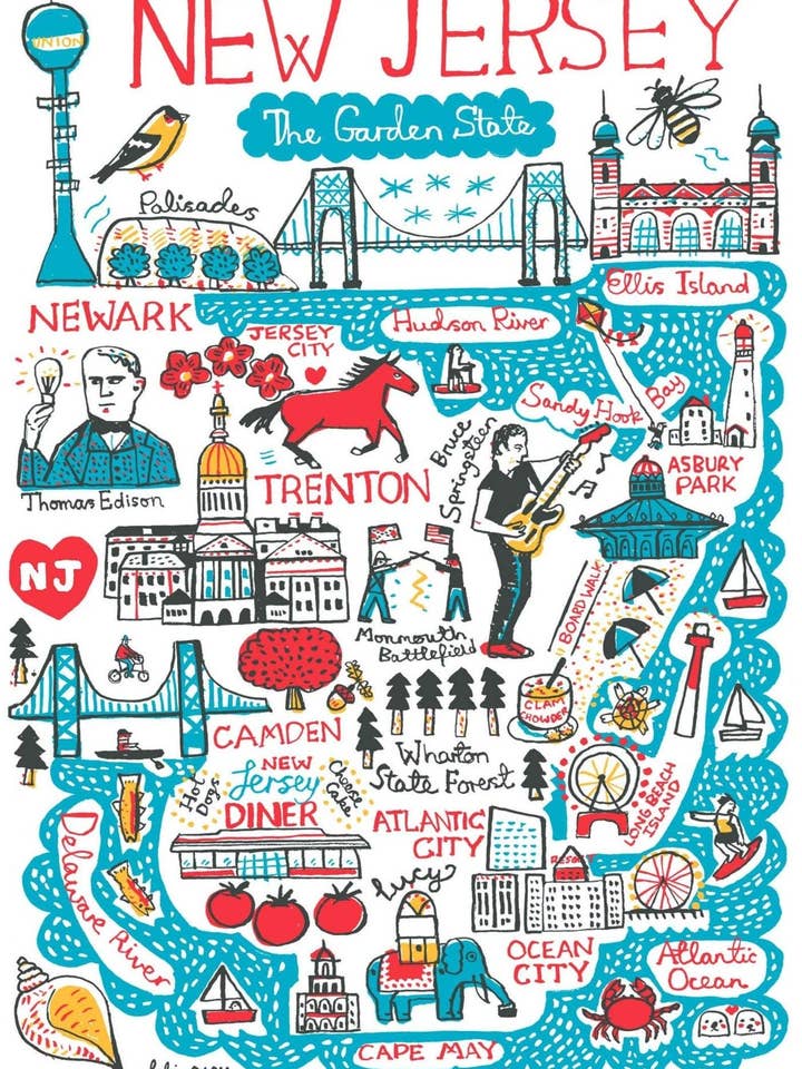 New Jersey-tryck och kort för wholesale av Julia Gash