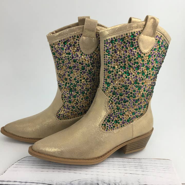 SongLily - Wholesale Cowboy Boots - Women's - Mardi Gras rhinestone cowboy boots1