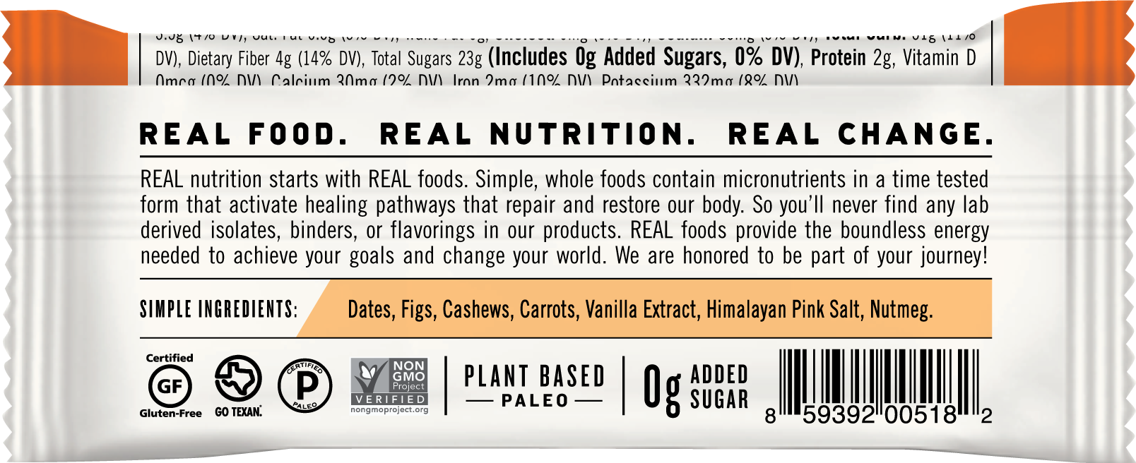 Thunderbird Real Food Bars - Wholesale Snack Bar - Cashew Fig Carrot3