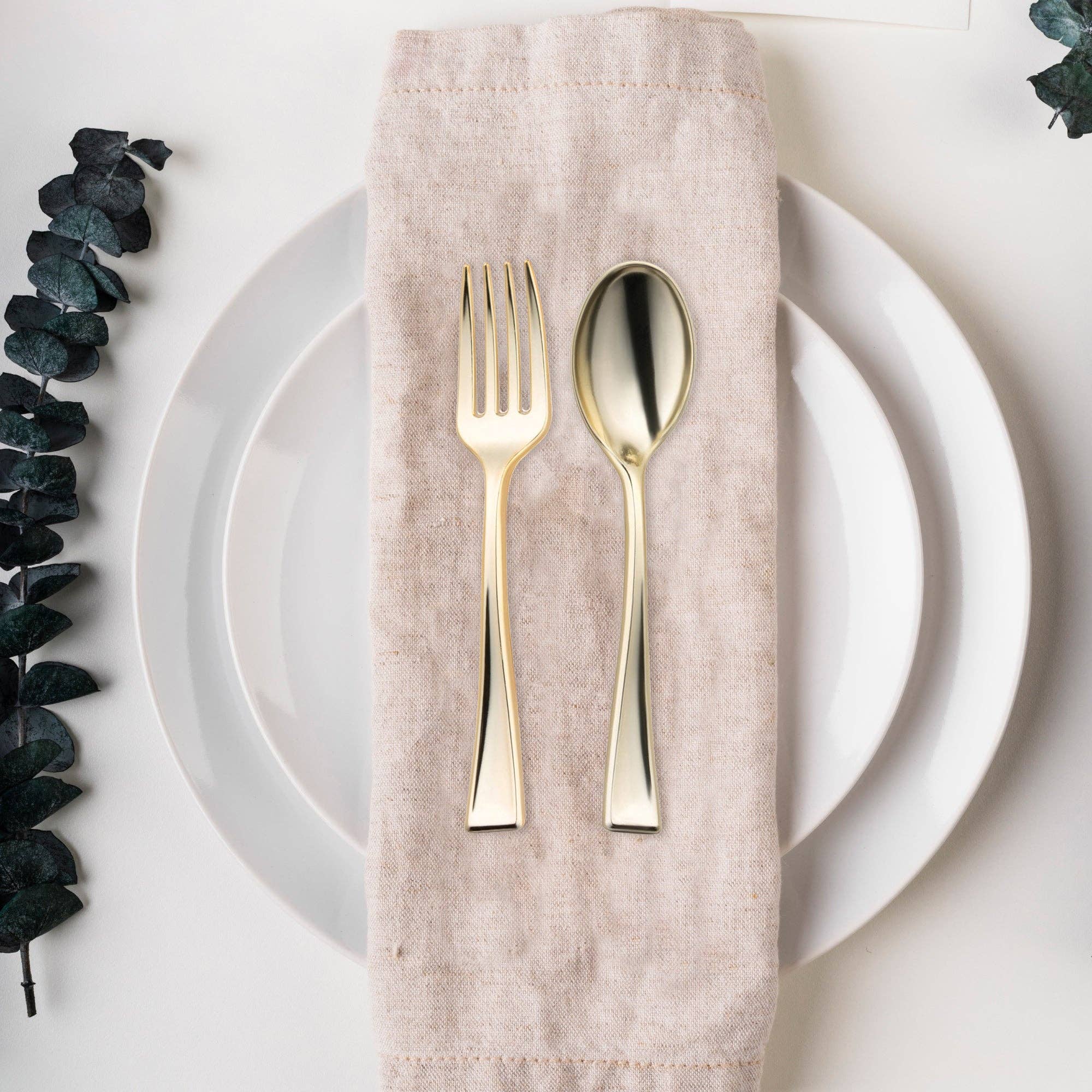 Smarty had a Party - Wholesale Flatware Set - Gold Disposable Plastic Mini Flatware Set - 24 Guests6