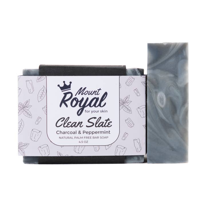 Clean Slate - Trækul & Pebermynte Bar Sæbe for engroshandel hos Mount Royal Soaps