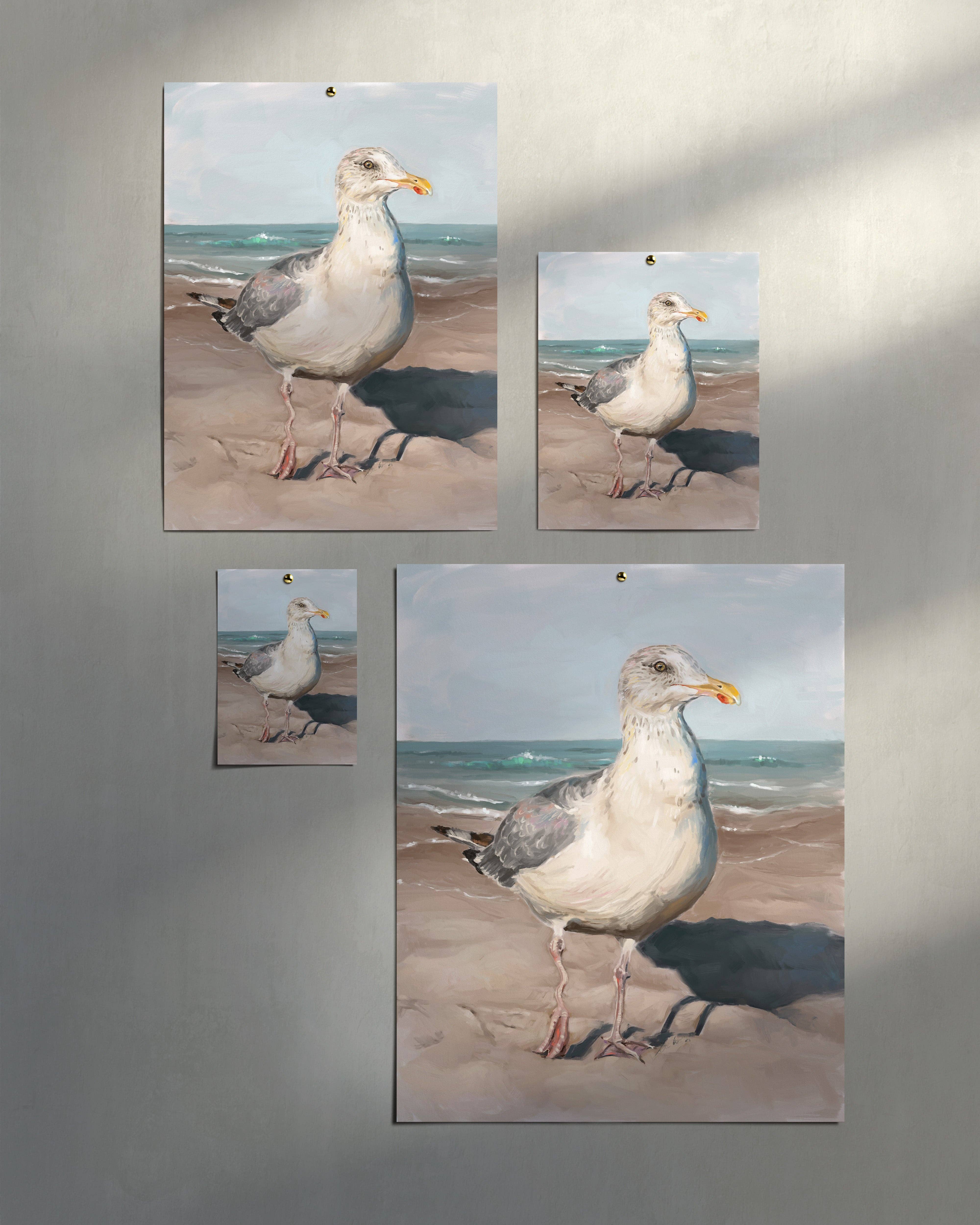 The Ugly Cat Studio - Wholesale Art Print - Seagull with Wobbly Leg Fine Art Print28