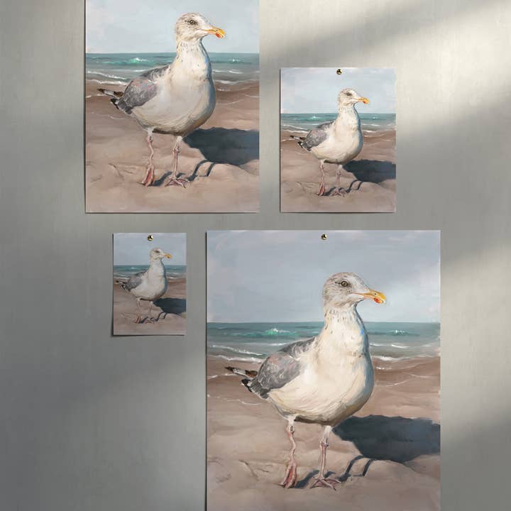 The Ugly Cat Studio - Wholesale Art Print - Seagull with Wobbly Leg Fine Art Print28