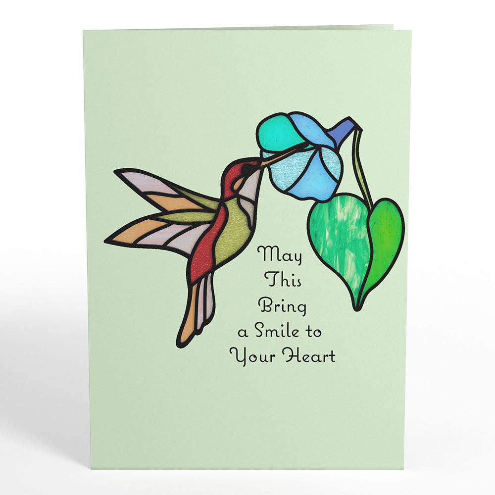 Lovepop Cards - Wholesale Everyday Greeting Card - Smile to Your Heart Hummingbird Suncatcher Card 5x7"5