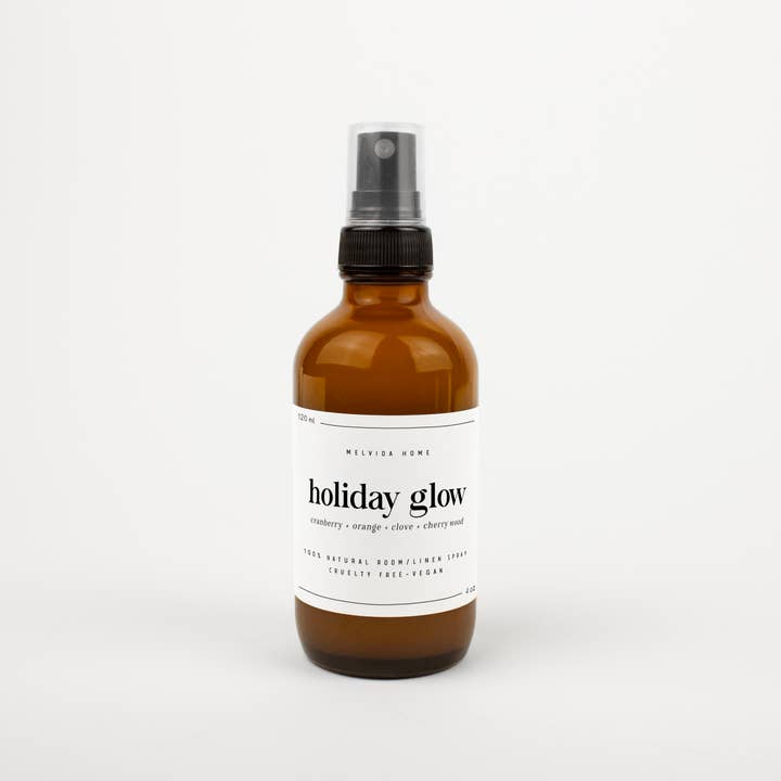 Melvida Home - Wholesale Room & Linen Spray - Holiday Glow - Room + Linen Spray 4 oz - Christmas Gift3