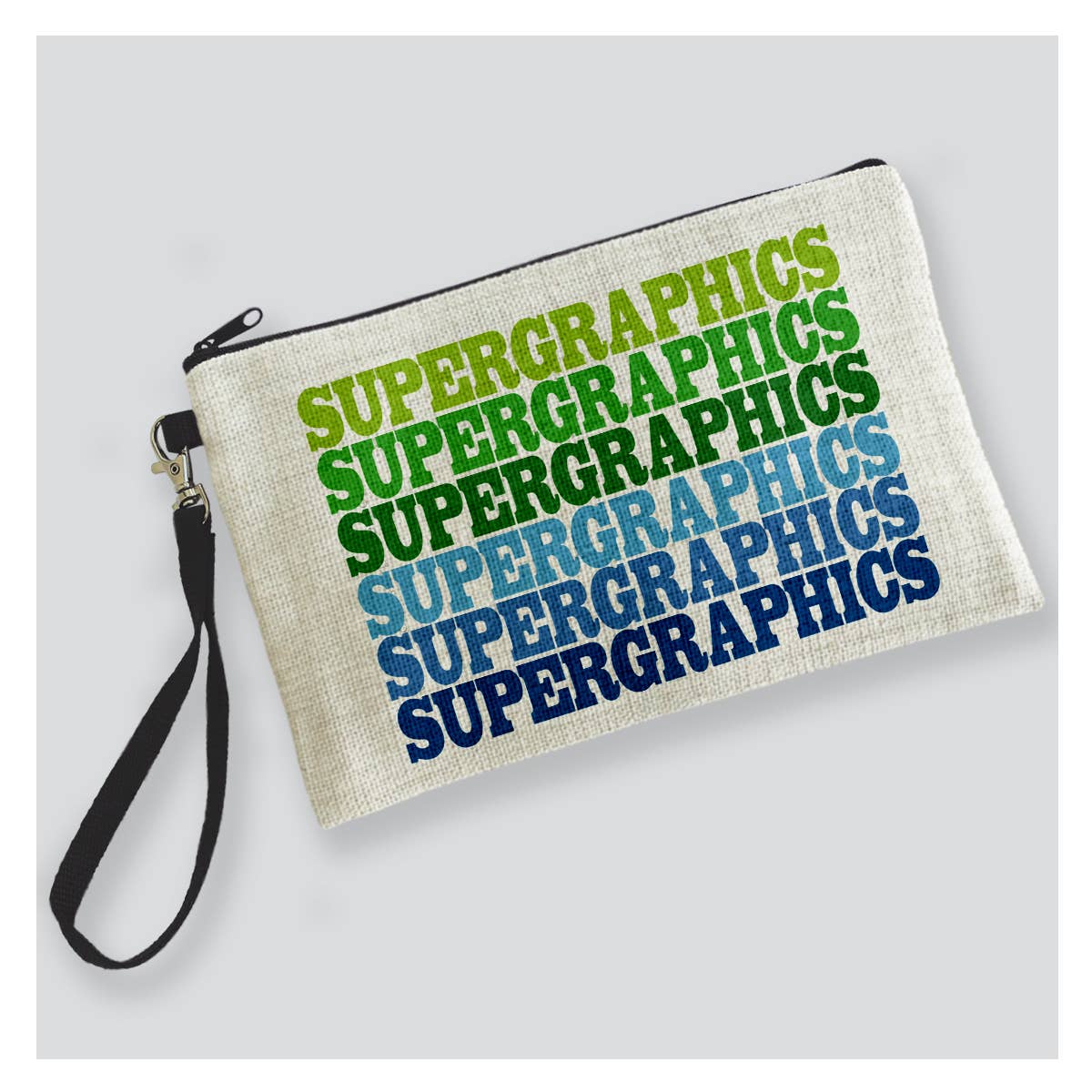 Rock Scissor Paper - Wholesale Pouch - Women's - Personalized City Zip Pouch - Supergraphics Name Drop Design1
