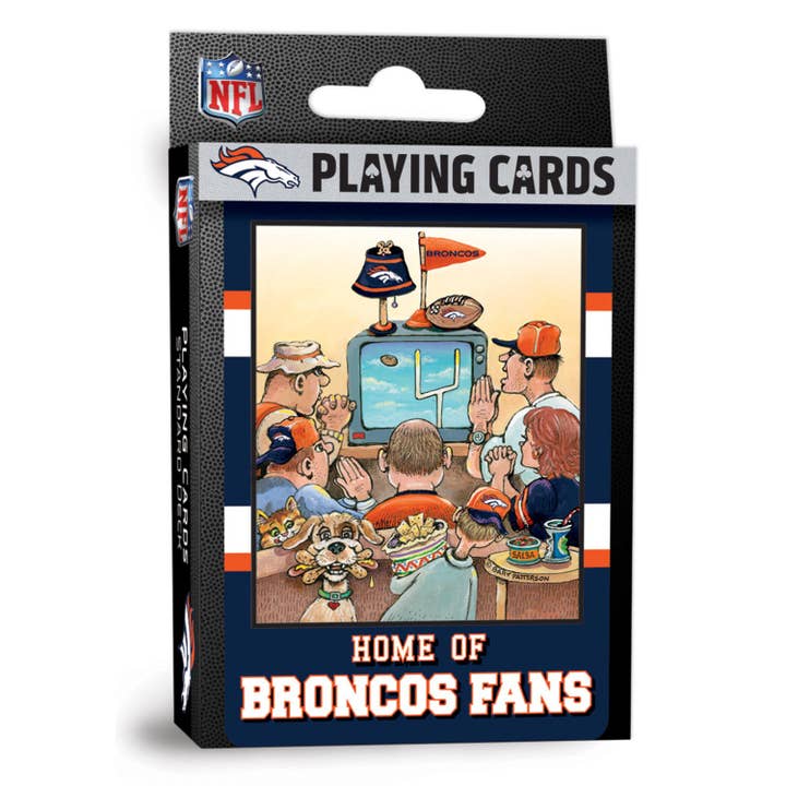 Denver Broncos Fan Deck Playing Cards - 54 Card Deck for wholesale by Masterpieces Puzzles