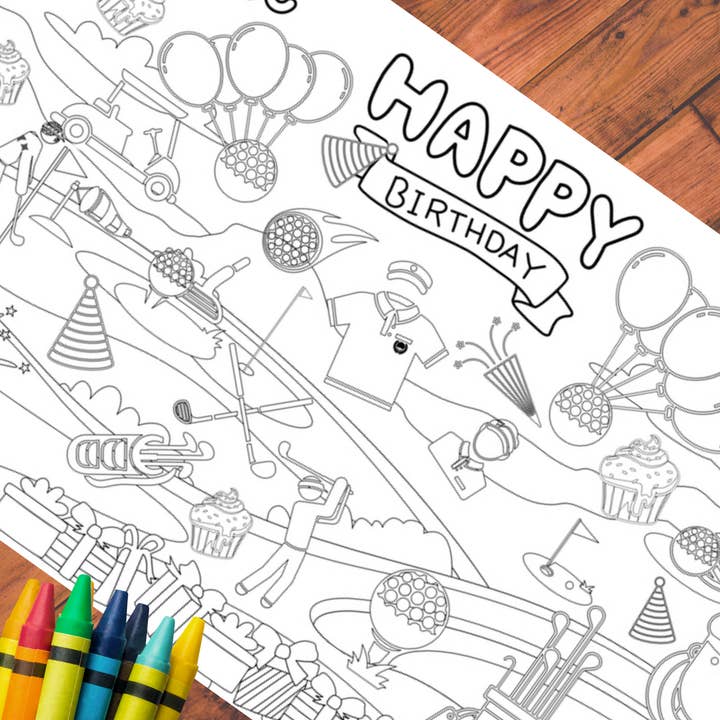 Creative Crayons Workshop - Wholesale Coloring Tablecloth - Kids & Baby - Golf Par-tee Coloring Tablecloth