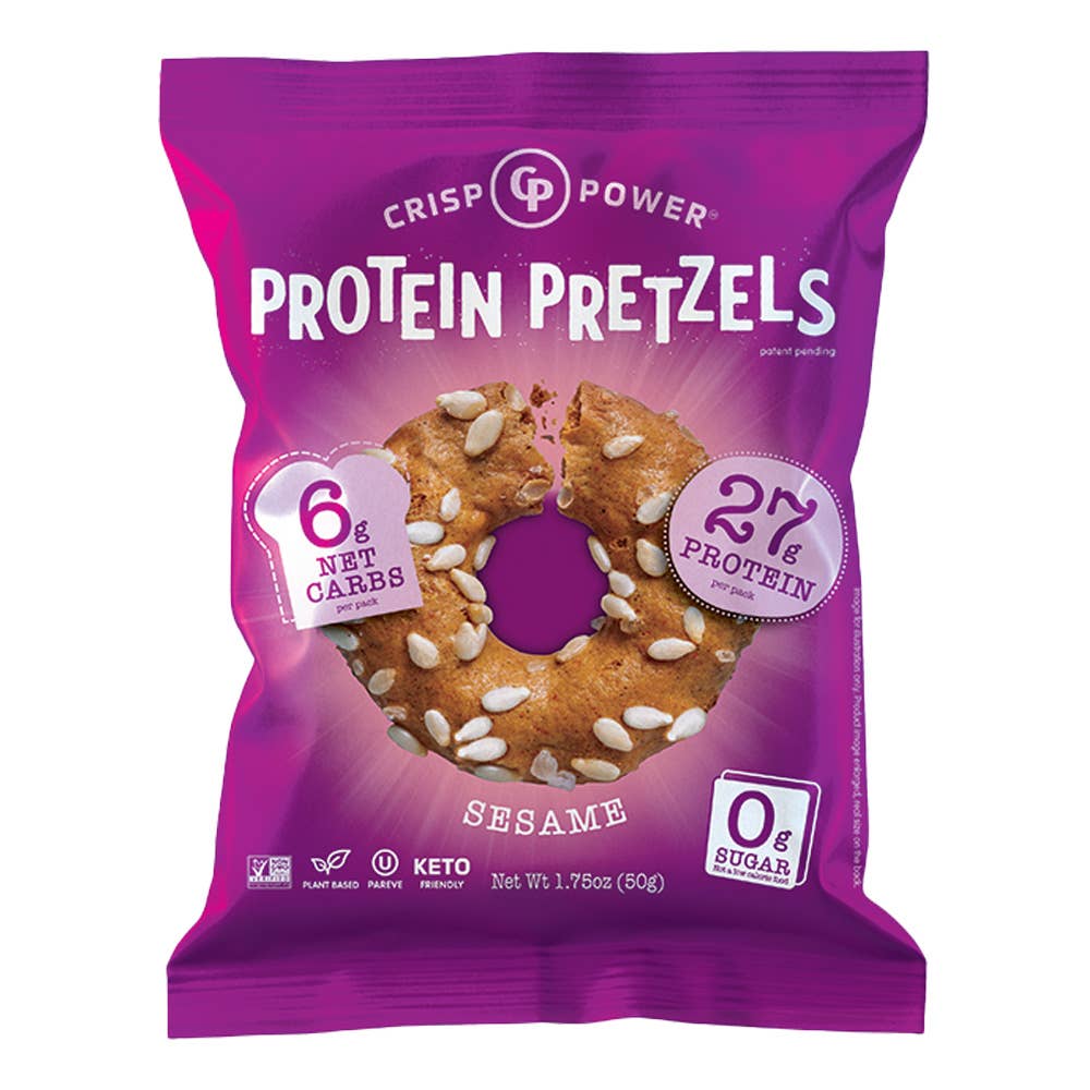 Crisp Power - Wholesale Pretzels - Protein Pretzel Sesame1