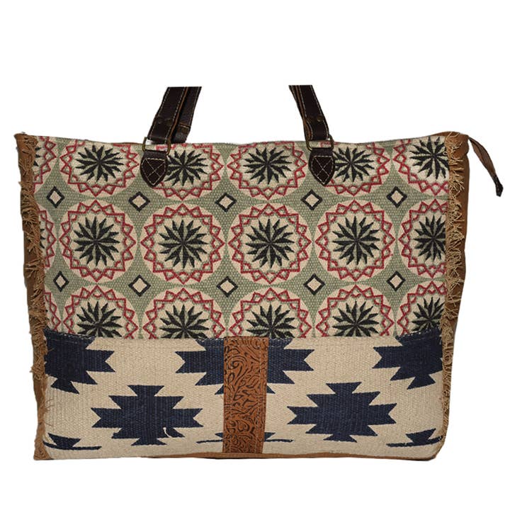 Hopofly Bags - Wholesale Weekender Bag - Women's - Rug & Leather Overnight Kalki Weekender Bag